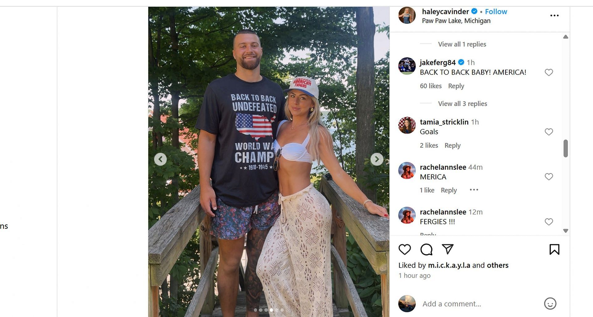 Ferguson sends 5-word message as fiancée Haley Cavinder shares romantic pictures with Cowboys TE /@haleycavinder